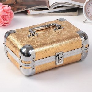 Шкатулка металлокаркас чемодан "Золотые листья " 10х24х16,5 см