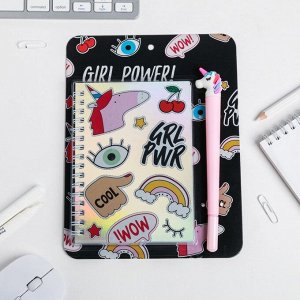 Art Fox Ежедневник голография и ручка GIRL POWER!, 40 листов