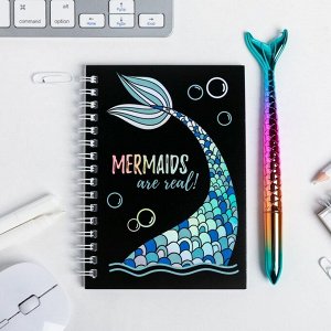 Ежедневник голография и ручка I AM A MERMAID, 40 листов