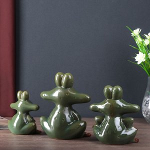 Сувенир керамика "Лягушата" набор 3 шт 16х13х9 см