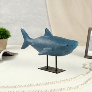 Сувенир керамика "Акула" синий матовый 20х32х15 см