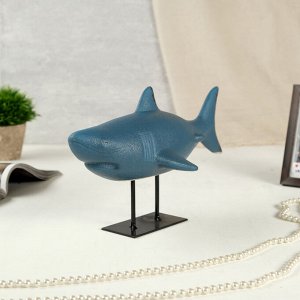 Сувенир керамика "Акула" синий матовый 20х32х15 см