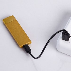 Зажигалка электронная в подарочной коробке, USB, спираль, золотая, 2.5х8 см