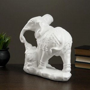 Копилка "Слон со слоненком" белая, 14х31х27см