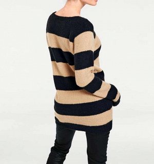 Пуловер, черно-бежевый