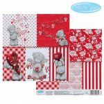 Бумага для скрапбукинга &quot;I love u&quot;, 15.5 x 15.5 см, 180 г/м?