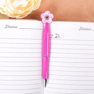 Ручка пластиковая с цветком "Удачи в делах"
