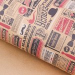Бумага упаковочная крафтовая «Газетные вырезки», 50 - 70 см
