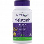 Natrol, Мелатонин, медленное высвобождение, 3 мг, 100 таблеток