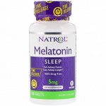 Natrol, Мелатонин, медленное высвобождение, с повышенной силой действия, 5 мг, 100 таблеток