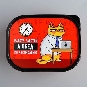 Ланч - бокс прямоугольный «Обед по расписанию», 500 мл