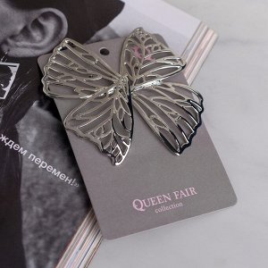 Queen fair Серьги металл &quot;Бабочки&quot;, цвет серебро
