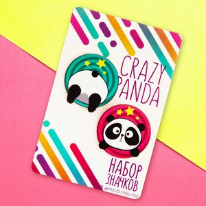 Значок на подложке «Crazy panda» 8 х 12 см