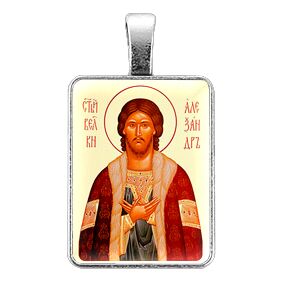 ALE319 Нательная иконка Святой благоверный князь Александр Невский