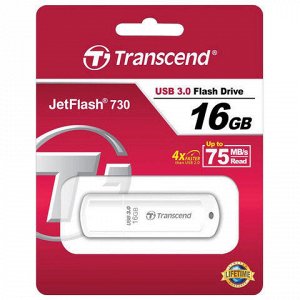 Флэш-диск 16 GB TRANSCEND Jetflash 730 USB 3.0, белый, TS16GJF730