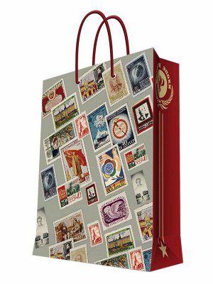 Бумажный пакет Почтовые марки, 26*32,4*12