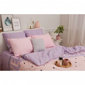 Постельное бельё «Этель» 2 сп Violet love 175*215 см, 200*220 см, 70*70 см - 2 шт