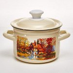 Кастрюля цилиндрическая бортовая 2 л 41704-102/6-У4 &quot;Старая мельница&quot; слоновая кость