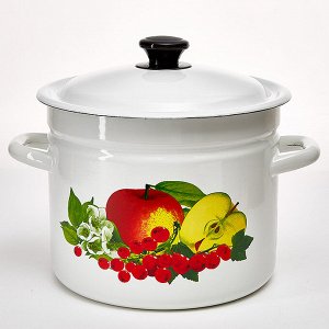 Кастрюля цилиндрическая бортовая 7 л 41804-192/6-У2 "Вкус лета" белая