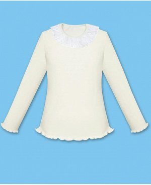 Молочная школьная блузка для девочки Цвет: экрю