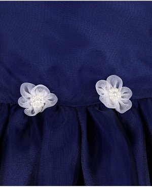 Синее нарядное платье для девочки Цвет: тёмно-синий