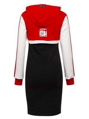 Комплект: свитшот укороченный и платье прилегающего силуэта  Цвет:красный