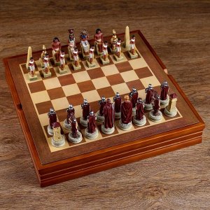 Шахматы сувенирные "Битва за Египет" (доска 36х36х6 см, h=8 см, h=6 см)