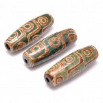 BDZ9-F04 Тибетская бусина Дзи, натуральный агат, 1 шт, размер 29~30x9~11мм
