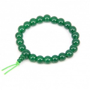 BS218-5 Буддийский браслет - чётки 8мм, пластик, цвет зелёный