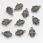 FP0014S-10 Подвески для бижутерии Хамса 13мм, цвет серебро, 10шт.