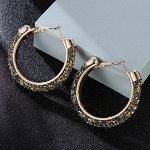 SE121-3 Серьги Кольцо с пайетками d.4,8см темные