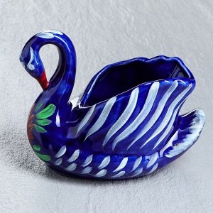 Конфетница "Синий лебедь" 14 см