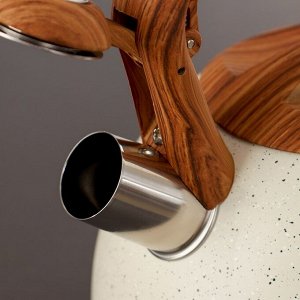 Чайник со свистком Magistro Stone, 2,7 л, ручка soft-touch, индукция, цвет бежевый