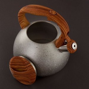 Чайник со свистком Magistro Stone, 2,7 л, ручка soft-touch, индукция, цвет серый