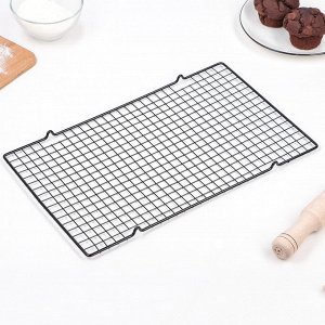 Решётка для глазирования и остывания кондитерских изделий KONFINETTA, 40x25x1,5 см, цвет чёрный