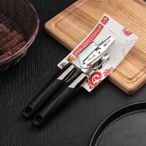Нож консервный Доляна «Хром», 21 см, цвет чёрный