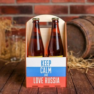 Ящик для пива "Love Russia", 28 х 16 х 16 см.