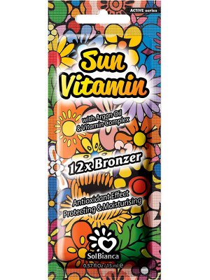 Крем д/солярия “Sun Vitamin”12х bronzer, 15мл (масло арганы, витамином Е)