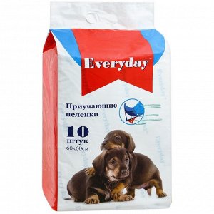 Пеленки EVERYDAY "Чистый хвост" для собак, гелевые, 60 х 60 см, 10 шт
