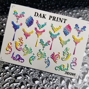 Dak Print - 3D Слайдер-дизайн для ногтей