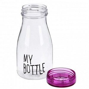 Бутылка для воды 380 мл My bottle, спортивная, прозрачная, микс, 7х14.5см