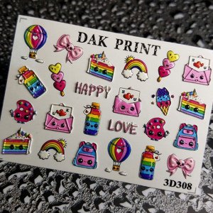 Dak Print - 3D Слайдер-дизайн для ногтей