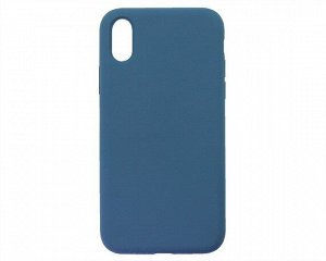 Чехол iPhone X/XS Liquid Silicone FULL (темно-синий)