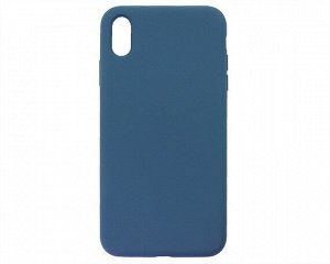 Чехол iPhone XS Max Liquid Silicone FULL (темно-синий)