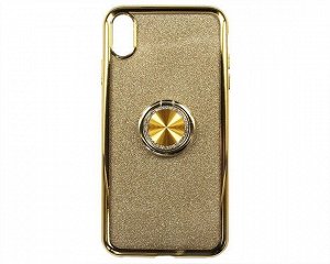 Чехол iPhone XS Max Shine&Ring (золото)