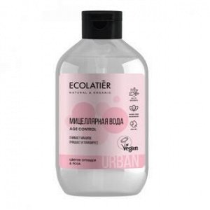 ECOLATIER URBAN, Мицеллярная вода д/снятия макияжа ЦВЕТОК ОРХИДЕИ И РОЗА, 400мл