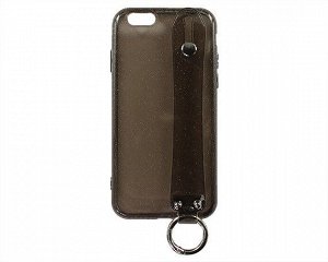 Чехол iPhone 6/6S Cиликон с ремешком (черный)