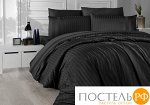 10633 КПБ DO&amp;CO Сатин жаккард DELUX 200*220 (50*70/2) (70*70/2) NEW TREND чёрный (Подарочная Коробка)