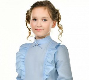 Блузка цвет голубой длинный рукав