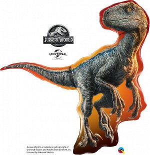 1207-3350 Шар-фигура, фольга, "Динозавр. Парк Юрского периода" (QL), 38"/97 см, инд. уп.